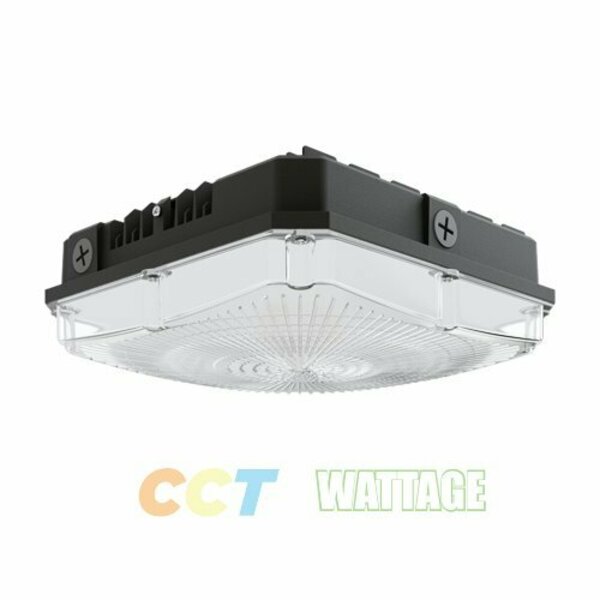 Portor LED Square Canopy Luminaire, CCT and Wattage Selector PT-CAT2-HW-3CP